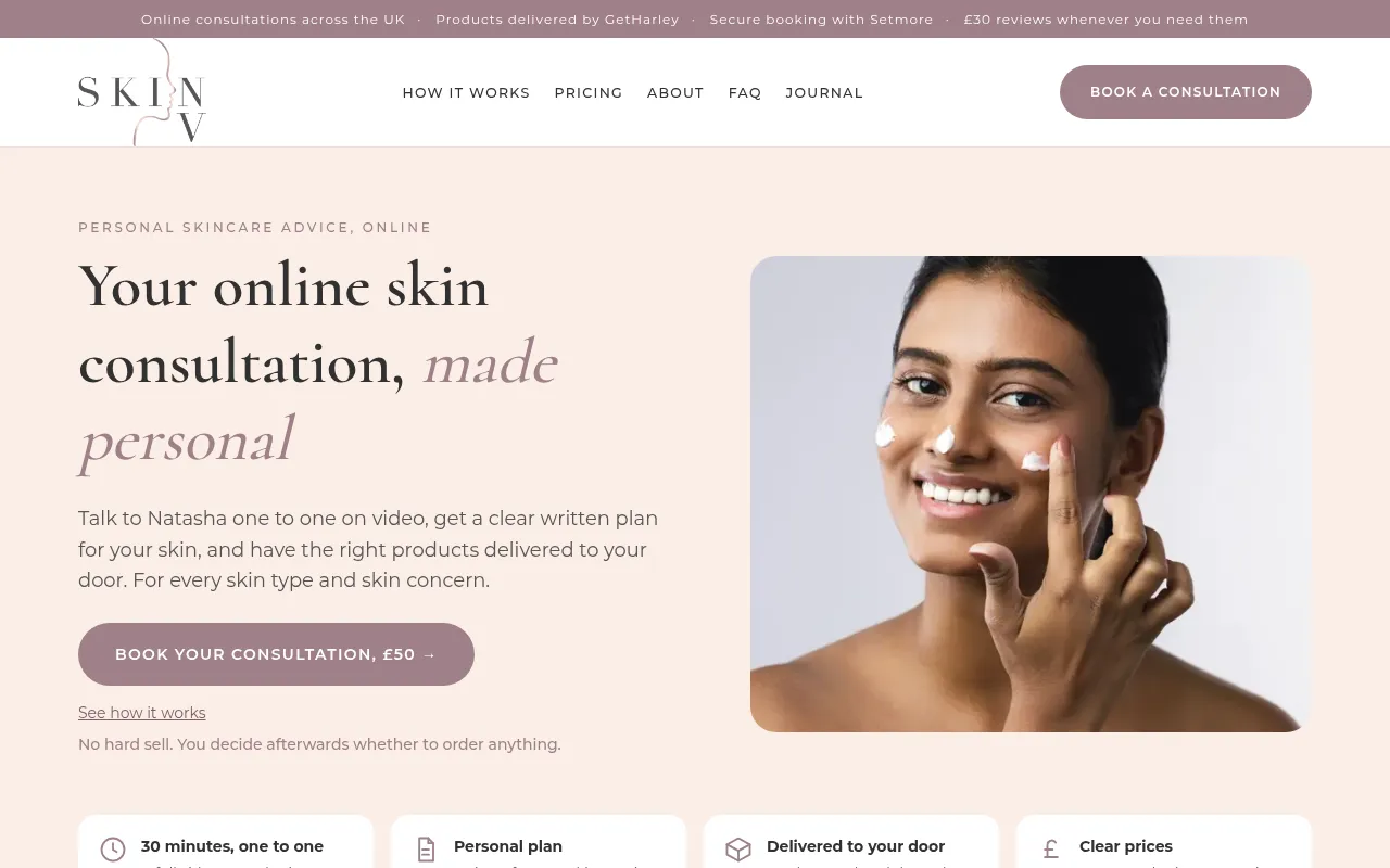 Skin NV landing page prototype