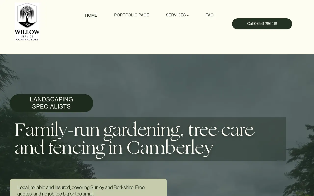Willow Service Contractors homepage